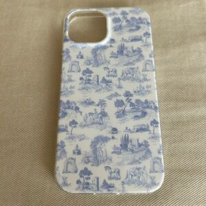 New without tags iPhone case in blue and white toile